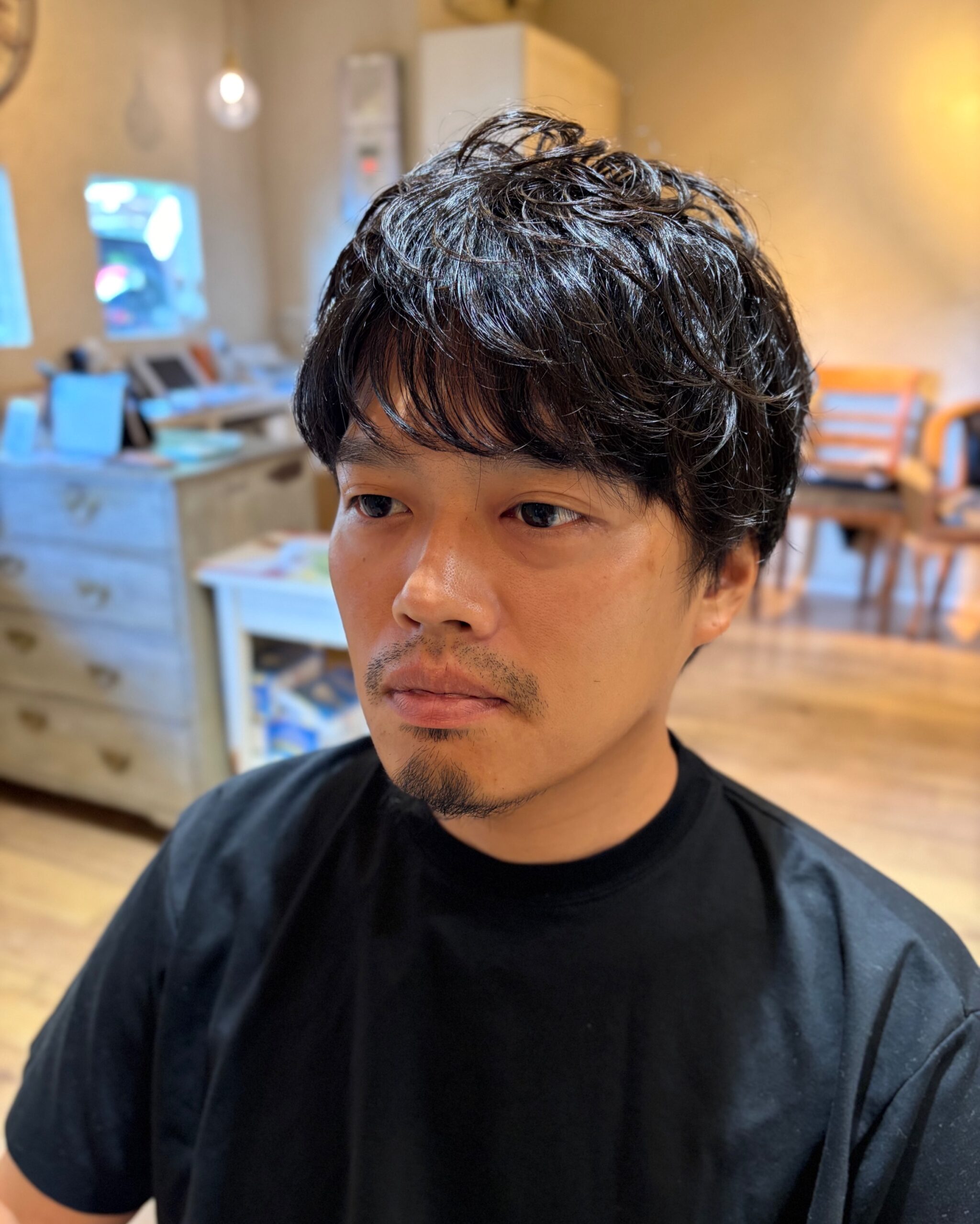 メンズシャドウパーマで脱ペタ髪